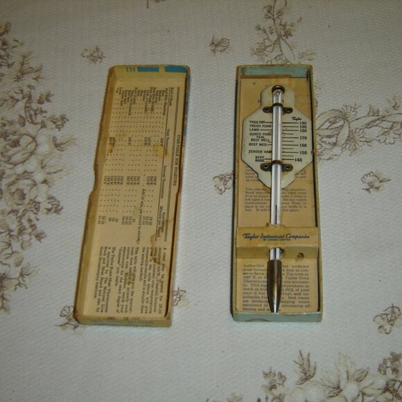 Vintage Taylor #5936 roast thermometer 1950s in original box VGU - Picture 1 of 6